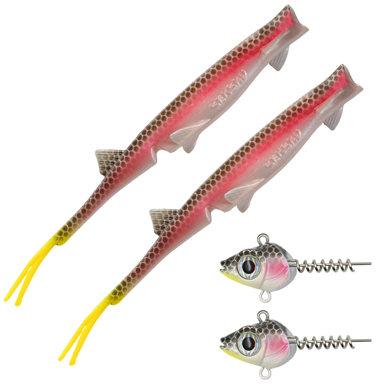 Senshu Pelaga Shad & Head Set – Profi Vertikalköder für Zander & Hecht – Pelagisch Angeln (16cm/24cm)
