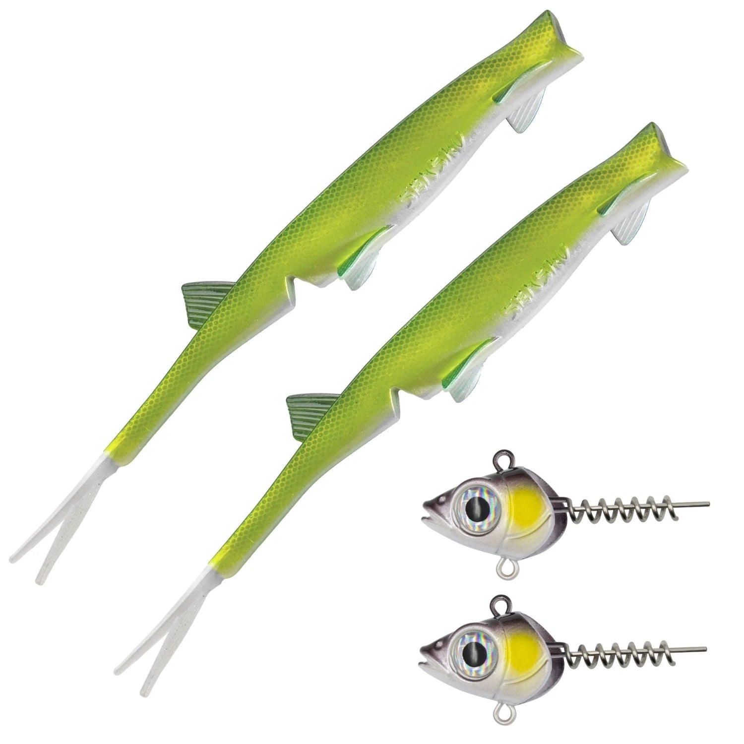 Senshu Pelaga Shad & Head Set – Profi Vertikalköder für Zander & Hecht – Pelagisch Angeln (16cm/24cm)
