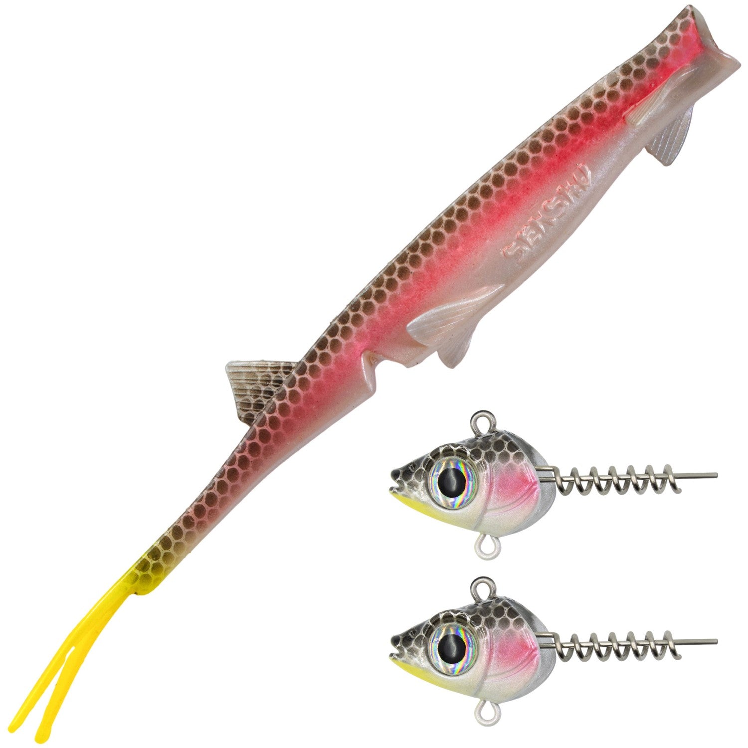 Senshu Pelaga Shad & Head Set – Profi Vertikalköder für Zander & Hecht – Pelagisch Angeln (16cm/24cm)