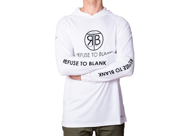 RTB UV Langarm Hoodie Weiß | UPF 50+ Sonnenschutz | Atmungsaktives Angelshirt