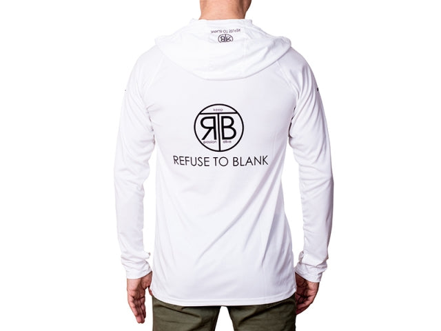 RTB UV Langarm Hoodie Weiß | UPF 50+ Sonnenschutz | Atmungsaktives Angelshirt
