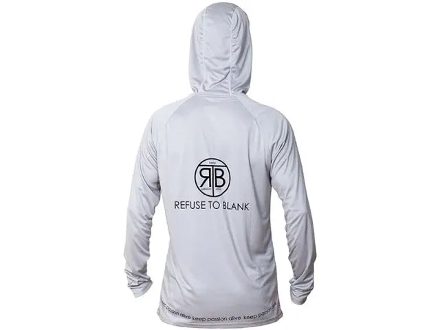 RTB UV Langarm Hoodie Hellgrau | UPF 50+ Sonnenschutz | Funktions-Angelshirt