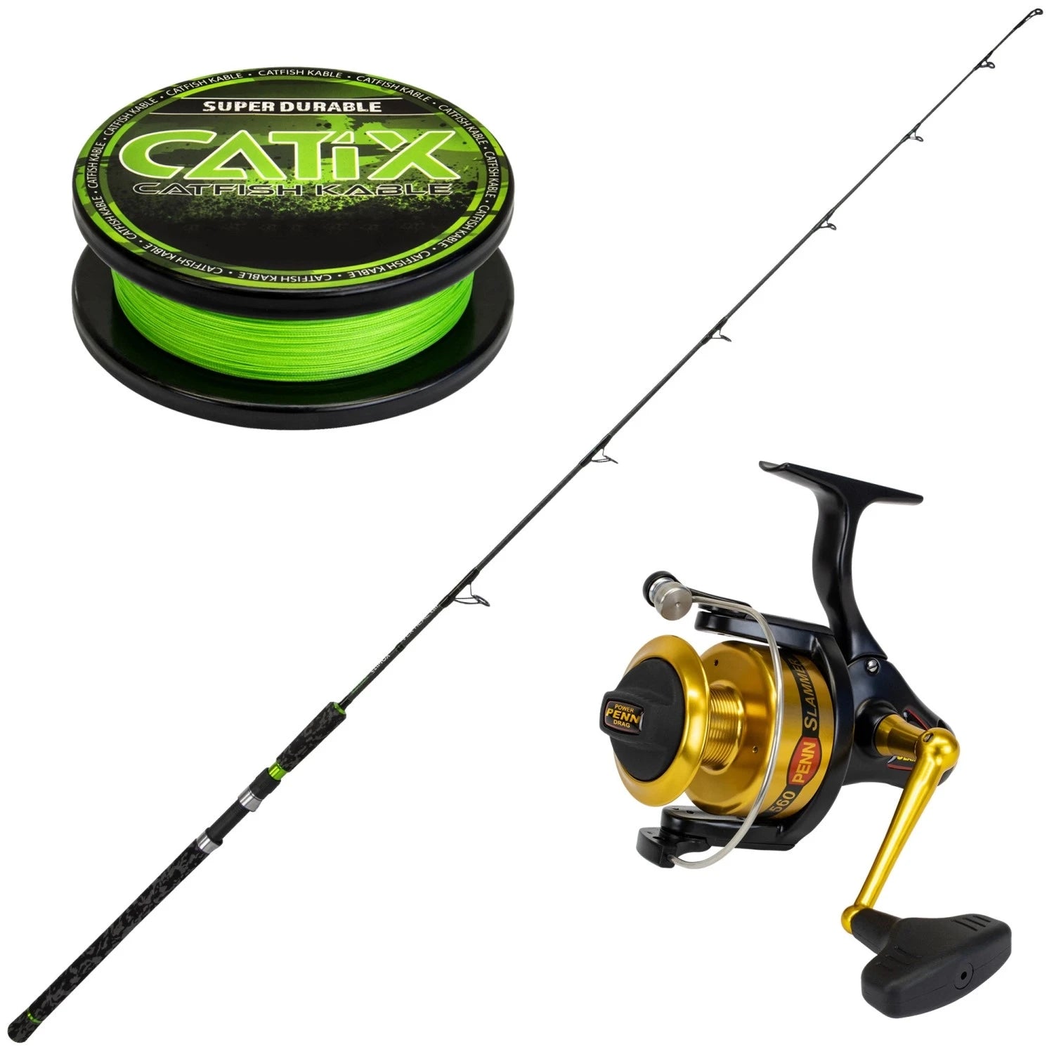 Catix Camox Vertical Cat Wels-Set – Inkl. Penn Slammer 560 & Geflochtener Schnur