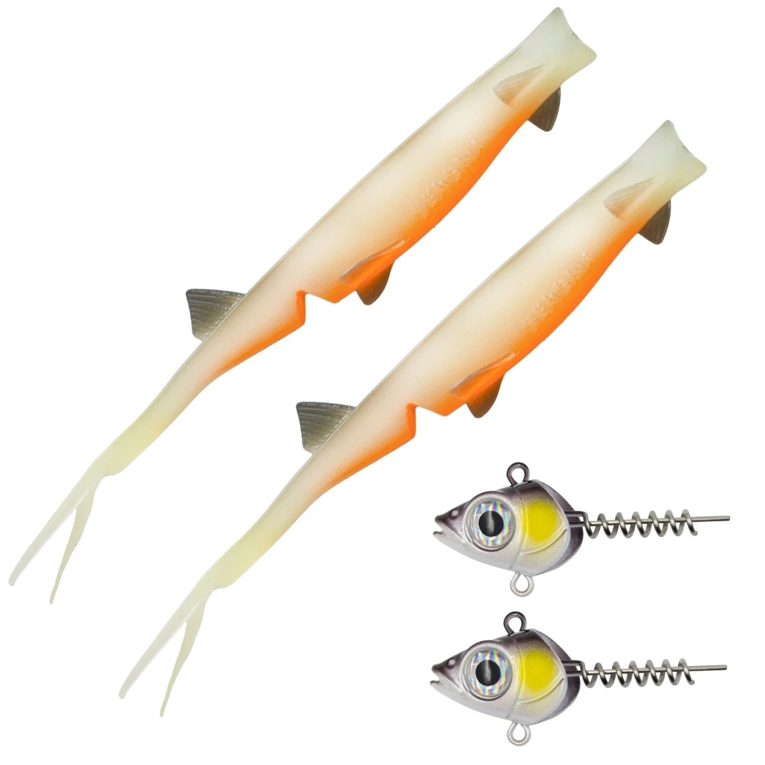 Senshu Pelaga Shad & Head Set – Profi Vertikalköder für Zander & Hecht – Pelagisch Angeln (16cm/24cm)