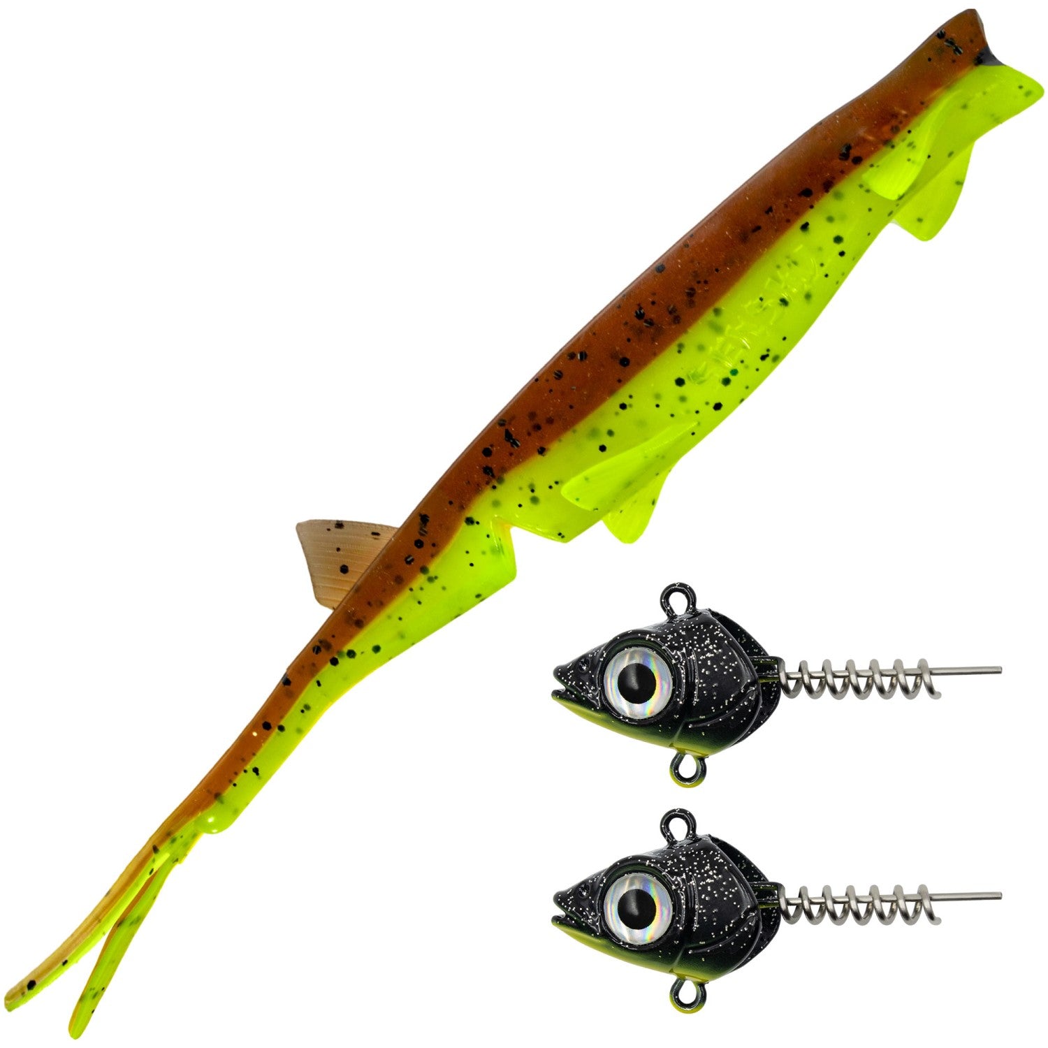 Senshu Pelaga Shad & Head Set – Profi Vertikalköder für Zander & Hecht – Pelagisch Angeln (16cm/24cm)