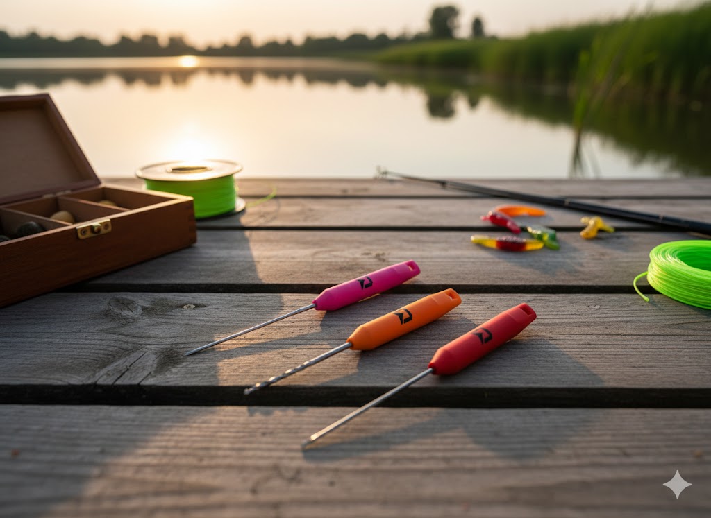 Delphin SLIM Nadel- & Bohrer-Set | Extra feine Ködernadeln für präzises Angeln