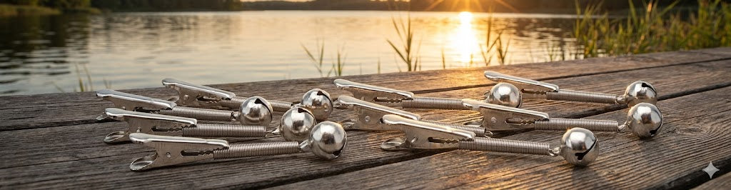 Mikado Angelglocken Set – 10 Stück – Einfache Bissanzeiger mit Krokodil-Clip