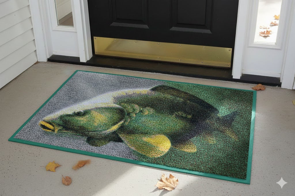 3D Karpfen Matte – Angler Fußmatte 60×40 cm für Haus & Hobbyraum